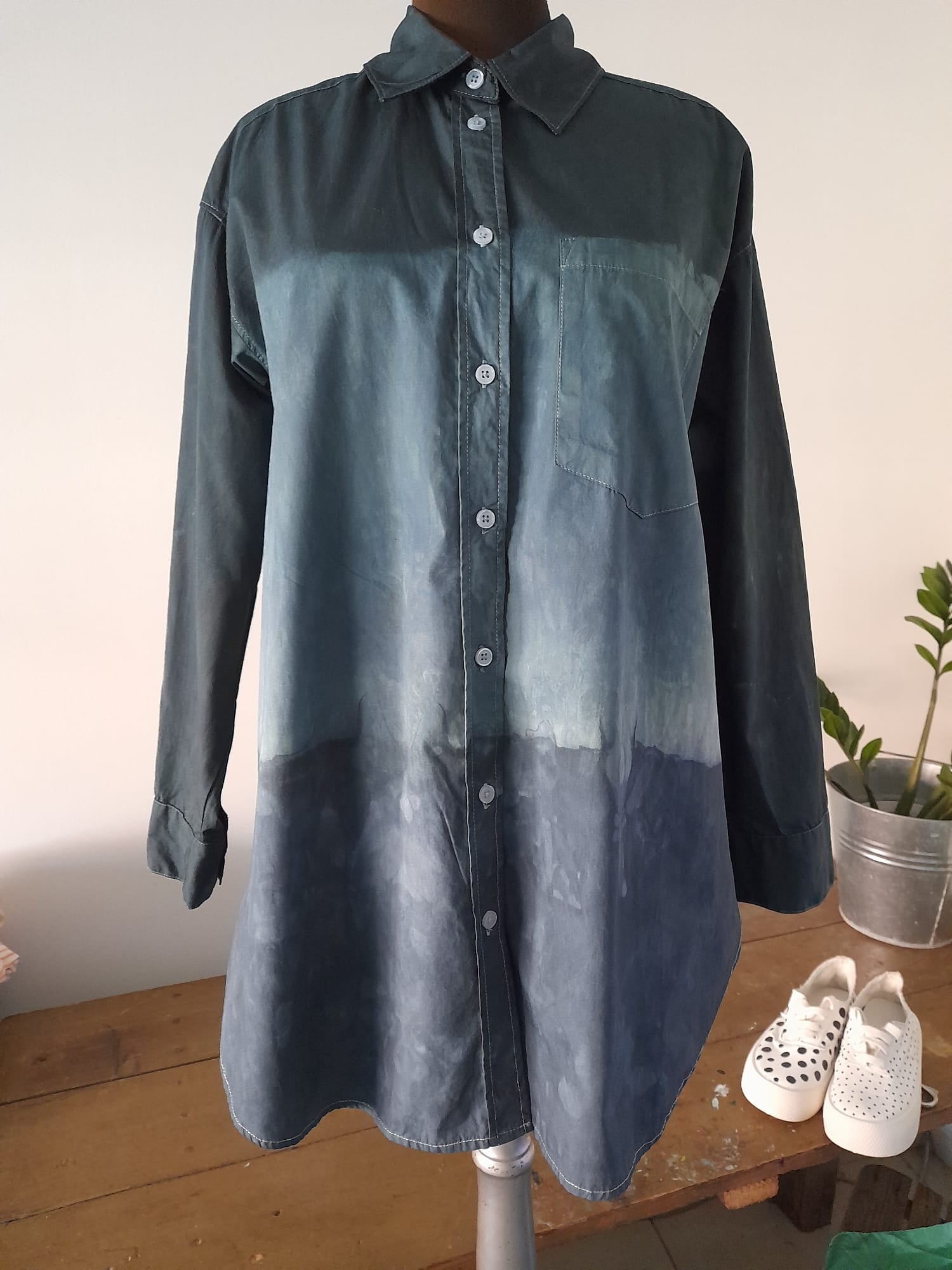 Ръчно багрена риза туника